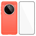 WANLONFENG For Honor Magic7 Pro 5G Case with Screen Film  LS Series Big Lens Hole Brushed Texture TPU Phone Cover