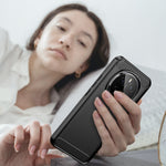 WANLONFENG For Honor Magic7 5G Case with Screen Film  LS Series Big Lens Hole Brushed Texture TPU Phone Cover