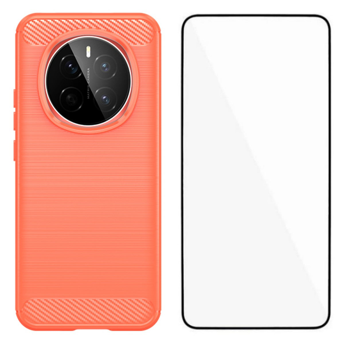 WANLONFENG For Honor Magic7 5G Case with Screen Film  LS Series Big Lens Hole Brushed Texture TPU Phone Cover