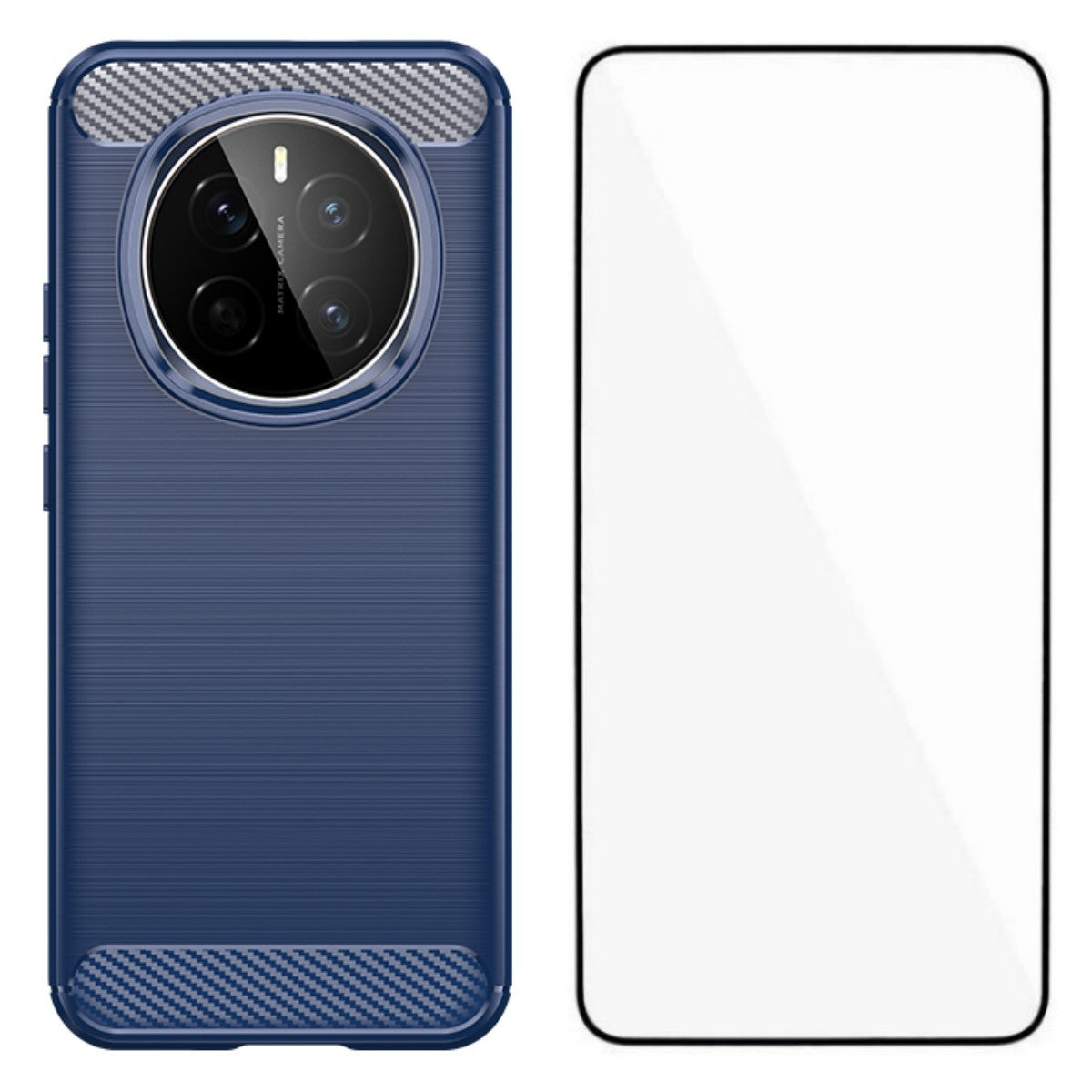 WANLONFENG For Honor Magic7 5G Case with Screen Film  LS Series Big Lens Hole Brushed Texture TPU Phone Cover