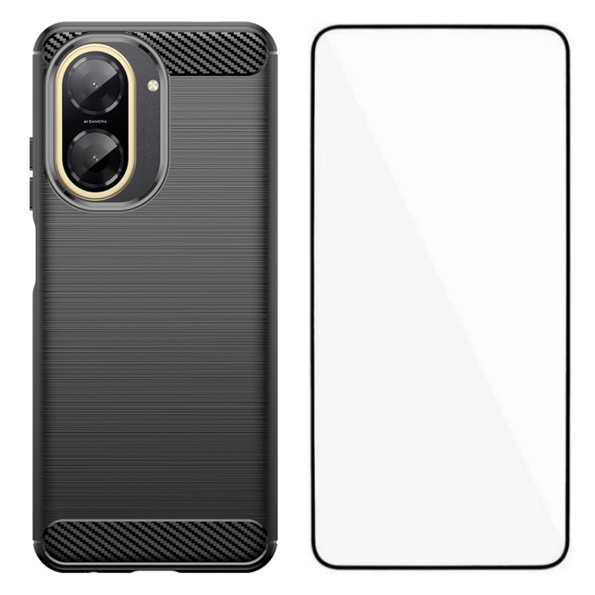 WANLONFENG For Xiaomi Redmi A5 NFC (EU) (173.45mm) Case with Screen Film  LS Series Big Lens Hole Brushed Texture TPU Phone Cover