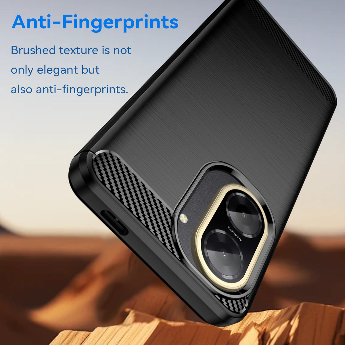 WANLONFENG For Xiaomi Redmi A5 NFC (EU) (173.45mm) Case with Screen Film  LS Series Big Lens Hole Brushed Texture TPU Phone Cover