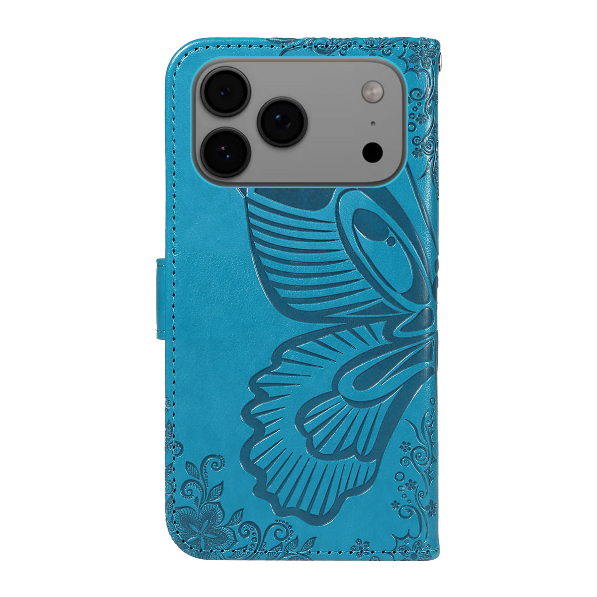 Til iPhone 18 Pro Max / 17 Pro Max Cover Butterfly Mønster PU Læder Folio Flip Telefon Cover