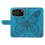 For iPhone 18 Pro / 17 Pro Case Butterfly Pattern PU Leather Folio Flip Phone Cover