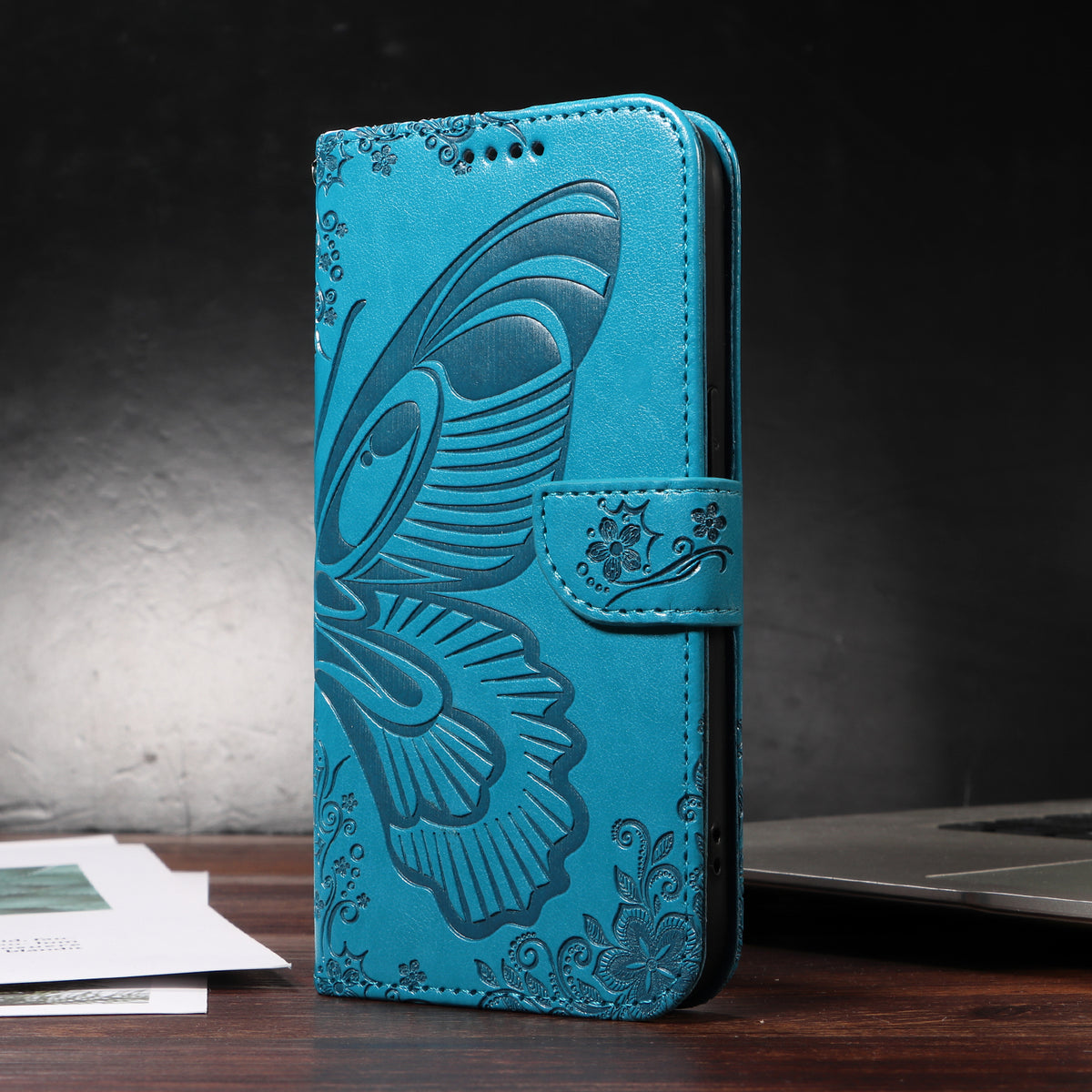 For iPhone 17 Case Butterfly Pattern PU Leather Folio Flip Phone Cover