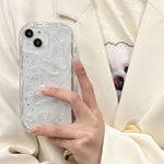 For iPhone 15 Case Pearl Butterfly Design Clear TPU Phone Cover