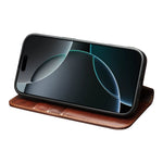 QIALINO For iPhone 17 Pro Case Wallet Stand Genuine Cow Leather Phone Cover