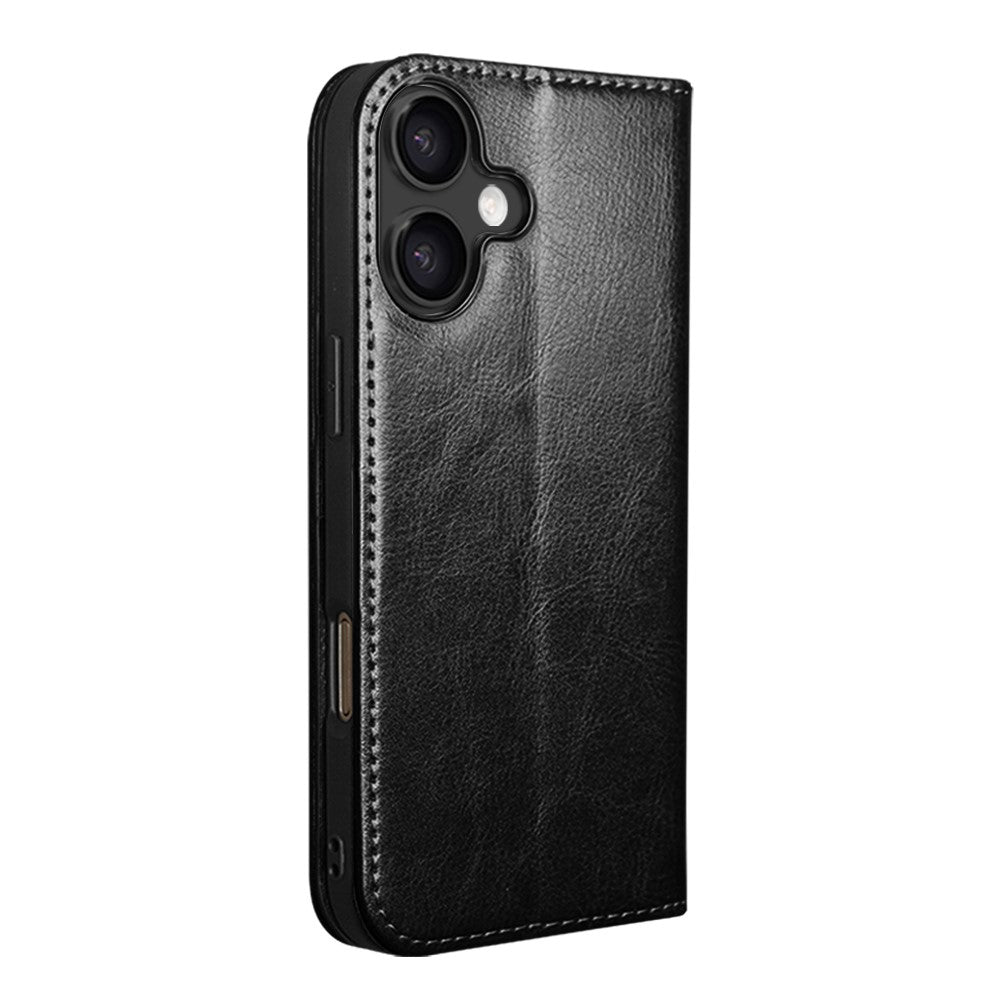 QIALINO For iPhone 17 Case Wallet Stand Genuine Cow Leather Phone Cover