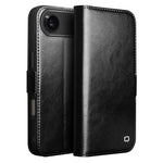 QIALINO For iPhone Air Case with Card Holder Genuine Cow Leather Stand Phone Cover