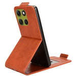 Motorola Moto G86 Power 5G-cover med stativ, magnetisk spænde, lodret flipcover i læder med kortholder