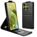 Motorola Moto G86 Power 5G-cover med stativ, magnetisk spænde, lodret flipcover i læder med kortholder