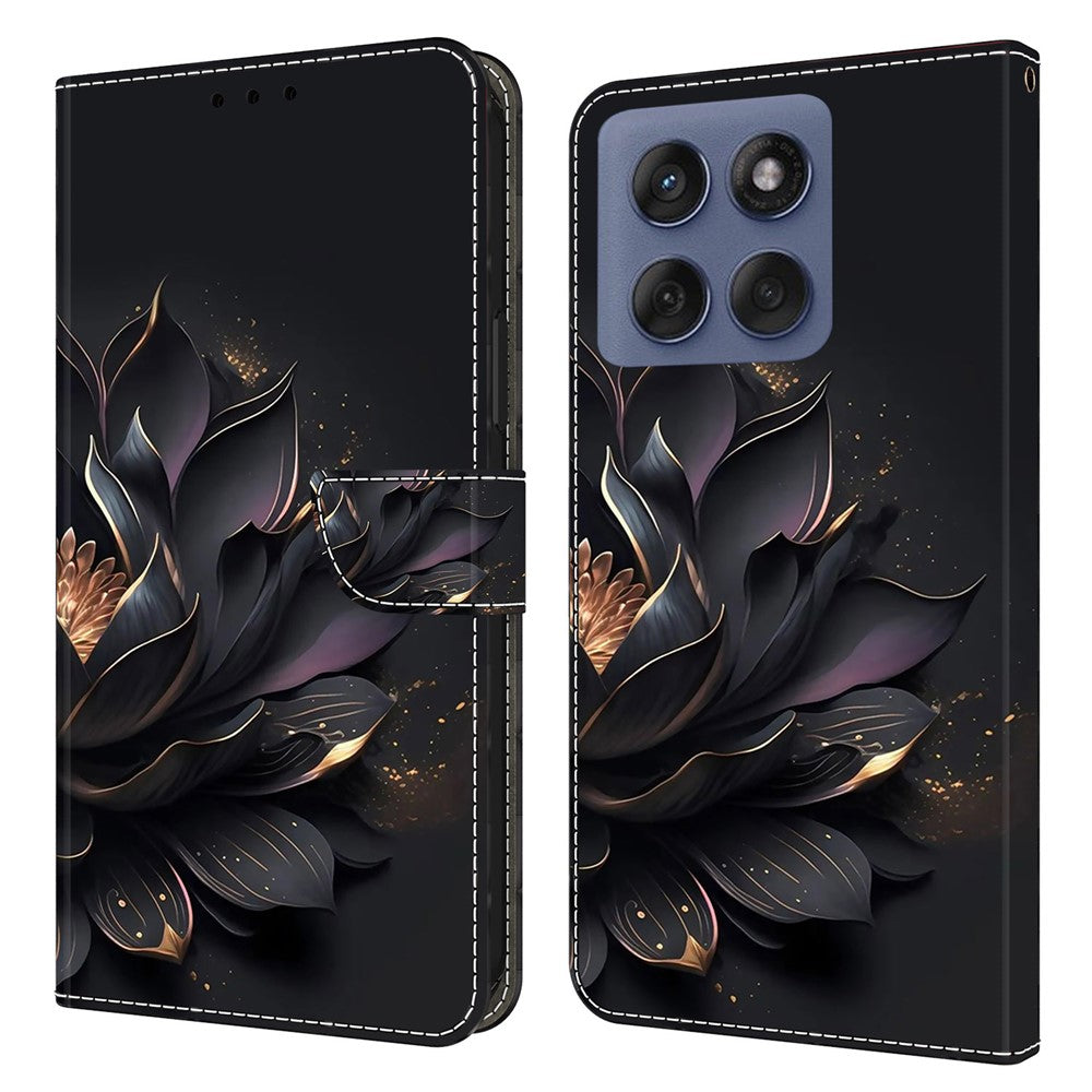 For Motorola Edge 60 Pro 5G Case Magnetic Clasp 3D Pattern Leather Wallet Phone Cover