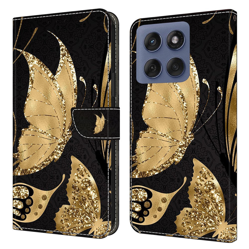 For Motorola Edge 60 Pro 5G Case Magnetic Clasp 3D Pattern Leather Wallet Phone Cover