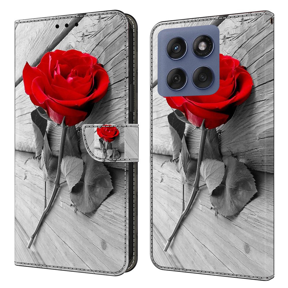 For Motorola Edge 60 Pro 5G Case Magnetic Clasp 3D Pattern Leather Wallet Phone Cover