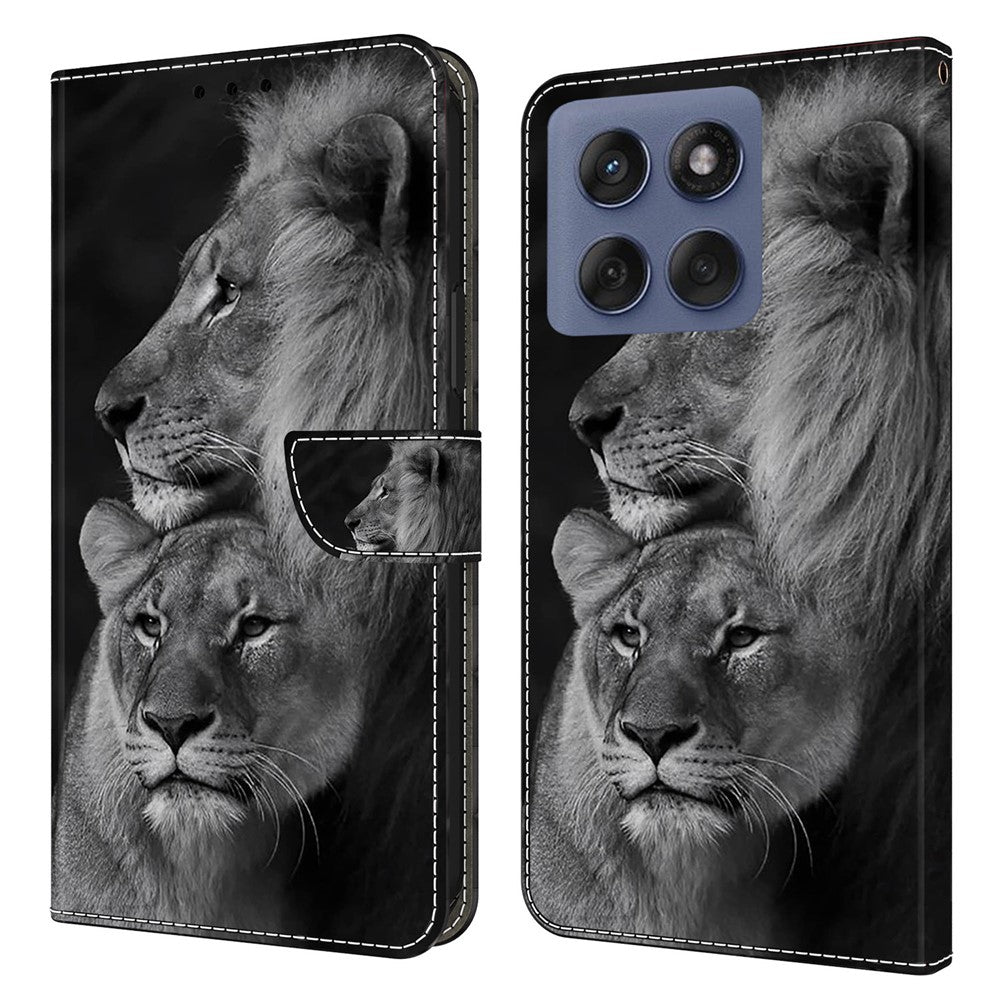 For Motorola Edge 60 Pro 5G Case Magnetic Clasp 3D Pattern Leather Wallet Phone Cover