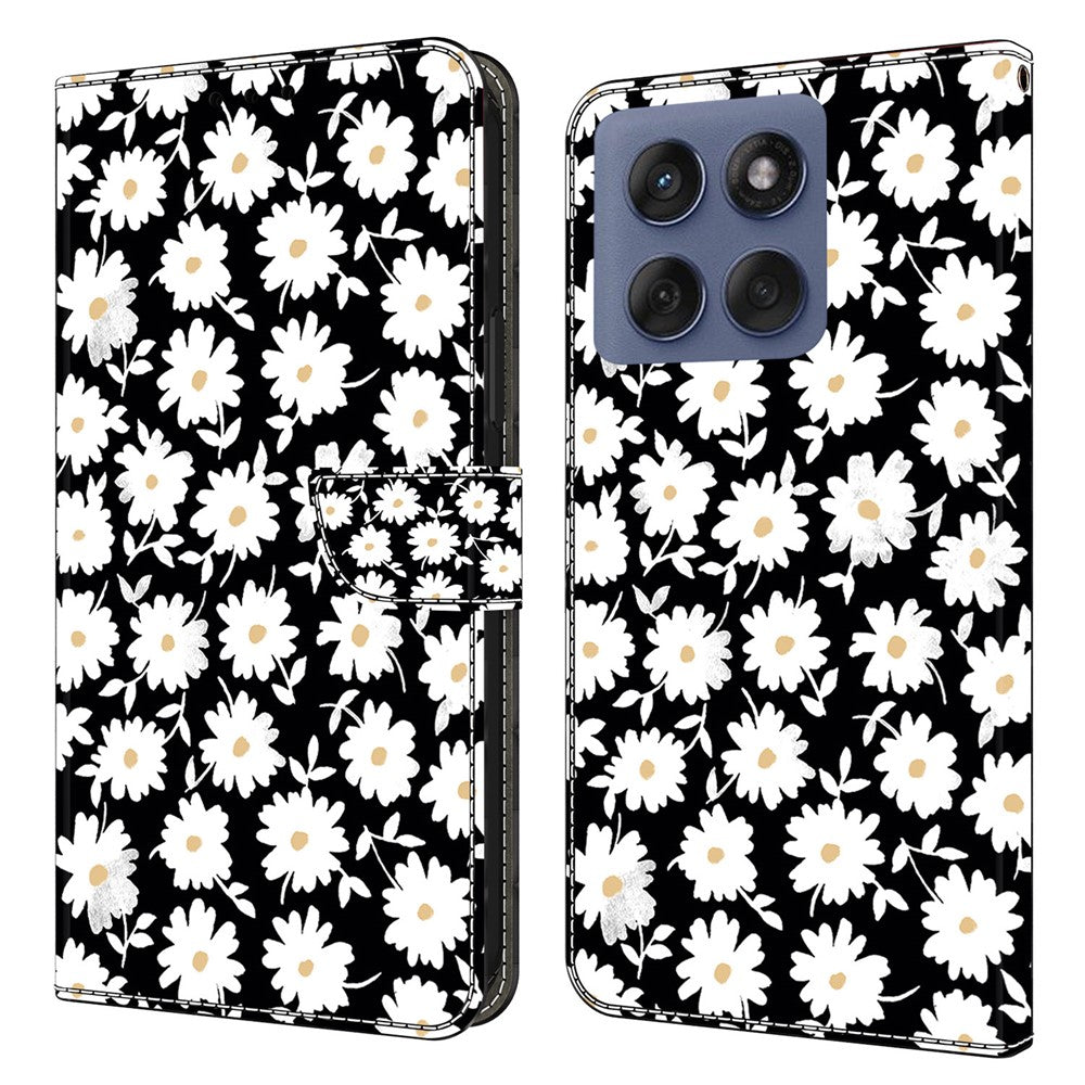 For Motorola Edge 60 Pro 5G Case Magnetic Clasp 3D Pattern Leather Wallet Phone Cover