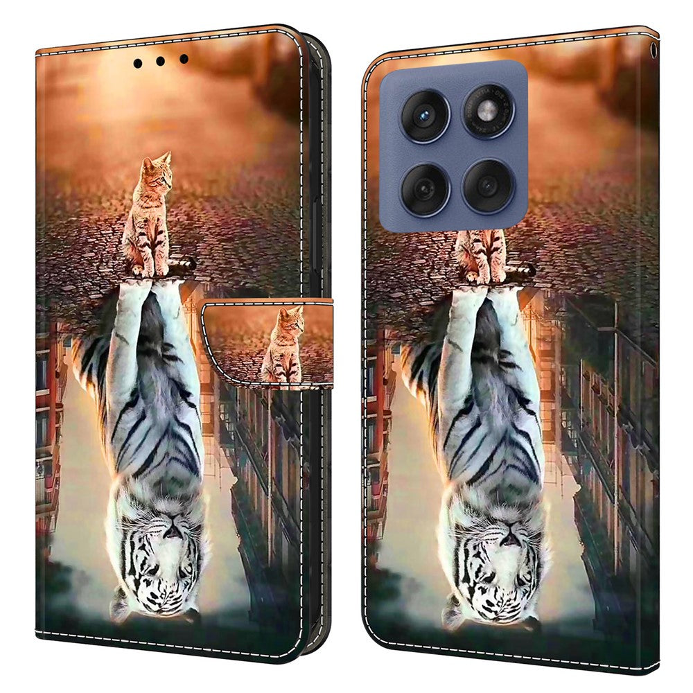 For Motorola Edge 60 Pro 5G Case Magnetic Clasp 3D Pattern Leather Wallet Phone Cover