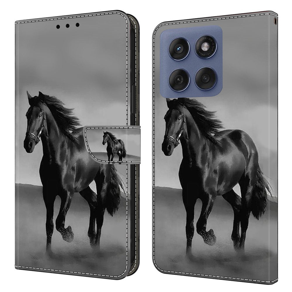 For Motorola Edge 60 Pro 5G Case Magnetic Clasp 3D Pattern Leather Wallet Phone Cover