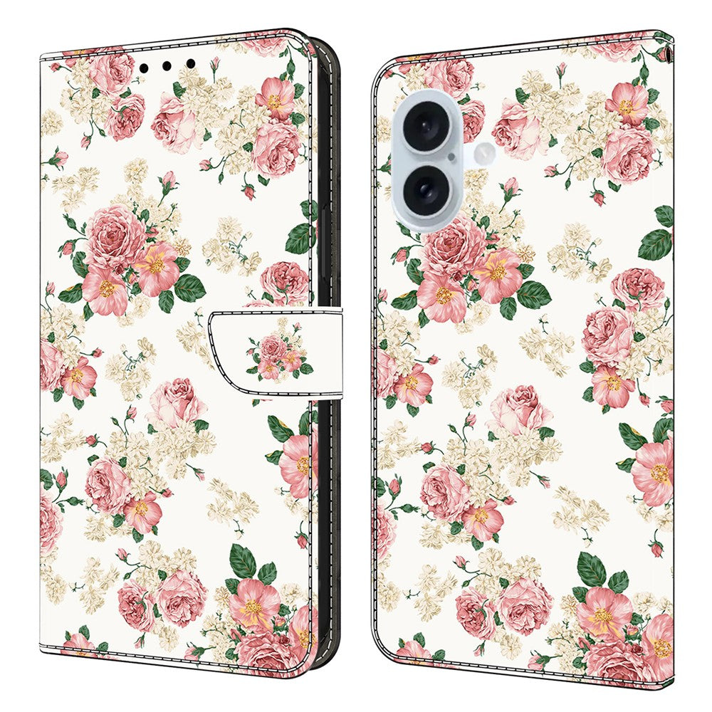 For iPhone 17 Leather Case Pattern Printing Wallet Stand Flip Phone Cover