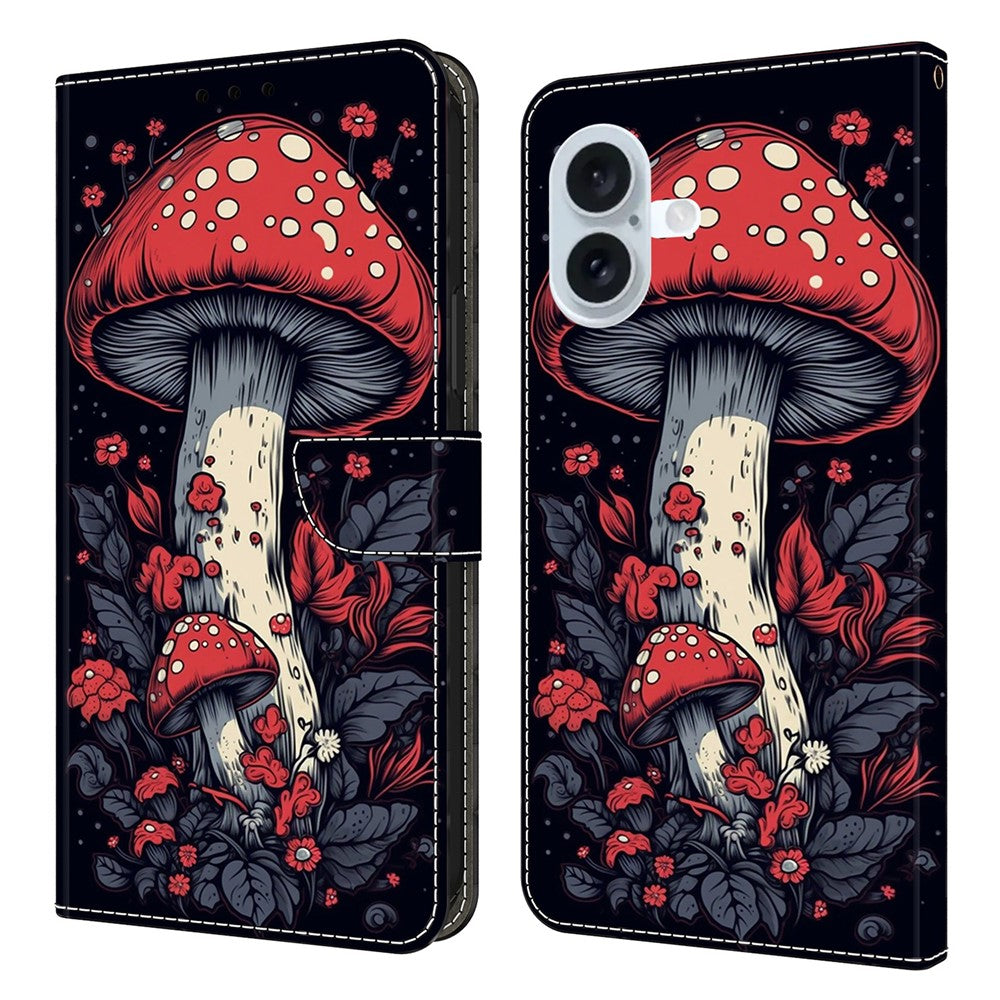 For iPhone 17 Leather Case Pattern Printing Wallet Stand Flip Phone Cover