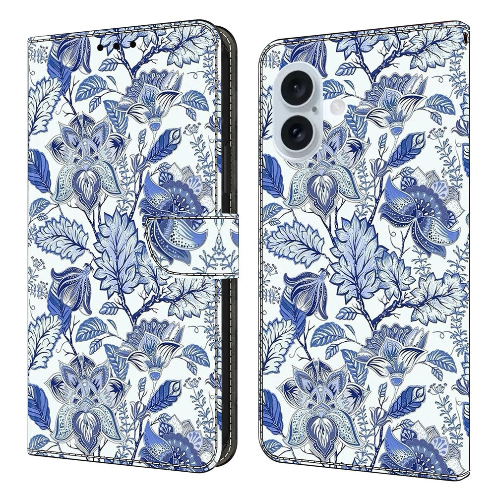 For iPhone 17 Leather Case Pattern Printing Wallet Stand Flip Phone Cover