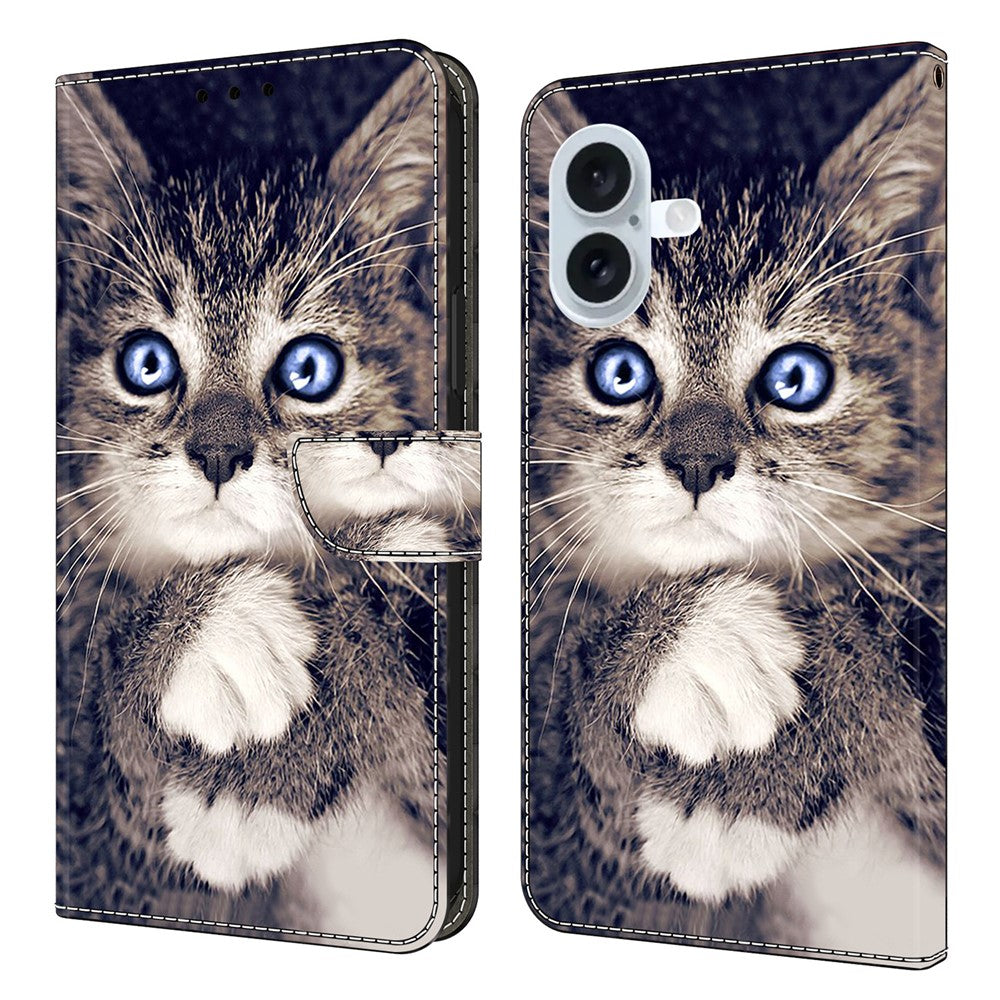 For iPhone 17 Leather Case Pattern Printing Wallet Stand Flip Phone Cover
