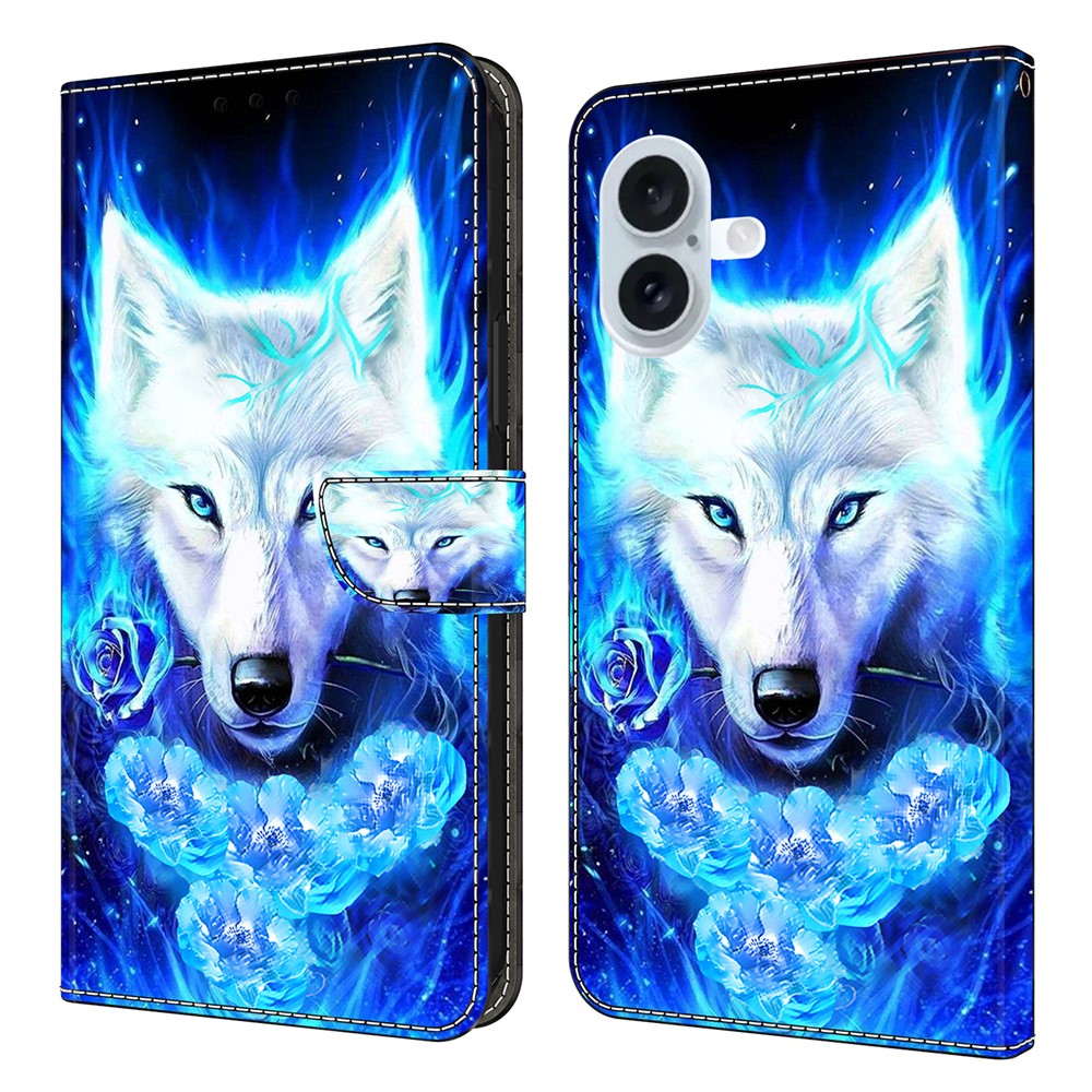 For iPhone 17 Leather Case Pattern Printing Wallet Stand Flip Phone Cover