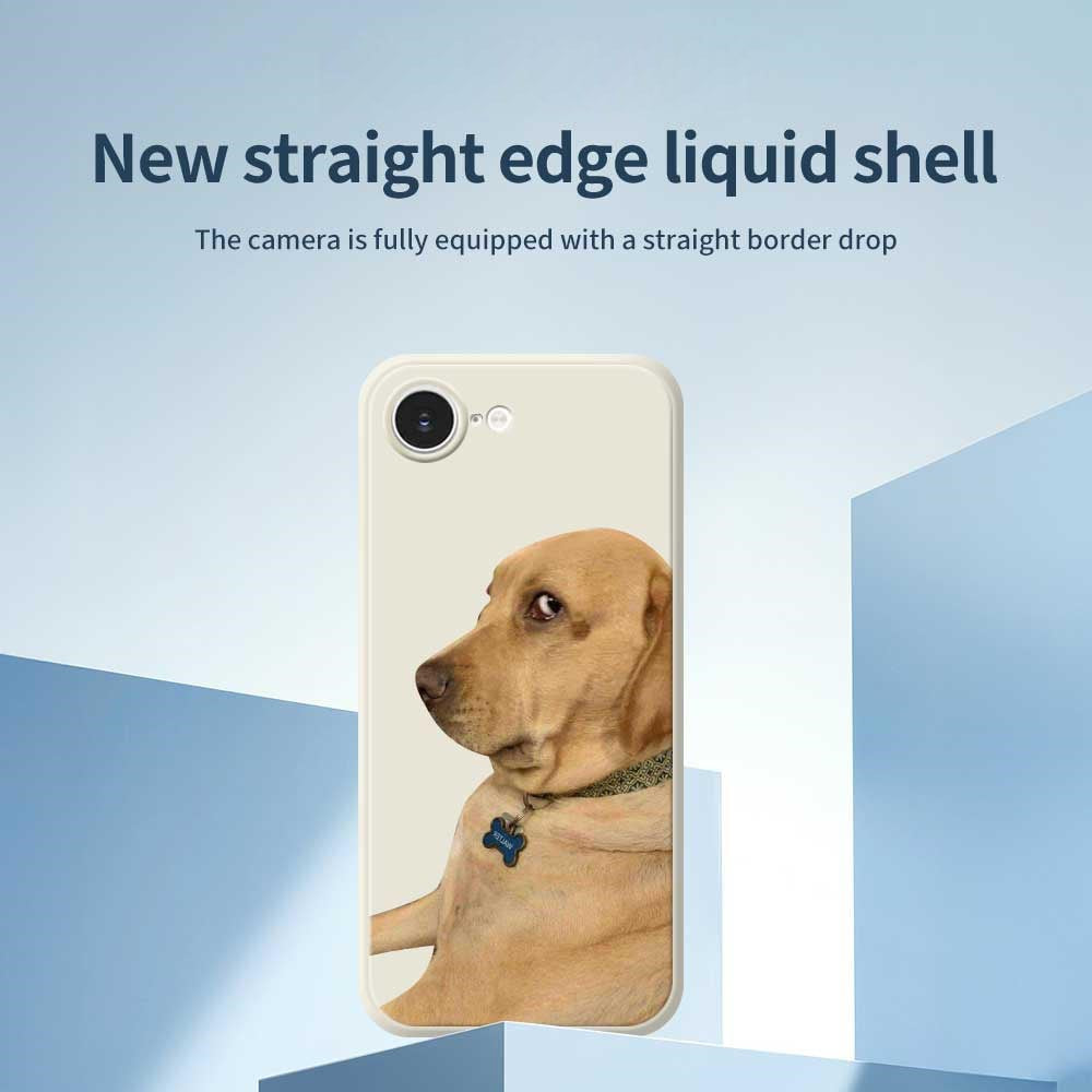 For iPhone 17th / 16th Case Yellow Dog Pattern Printing Straight Edge TPU Phone Back Cover