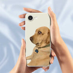 For iPhone 17th / 16th Case Yellow Dog Pattern Printing Straight Edge TPU Phone Back Cover