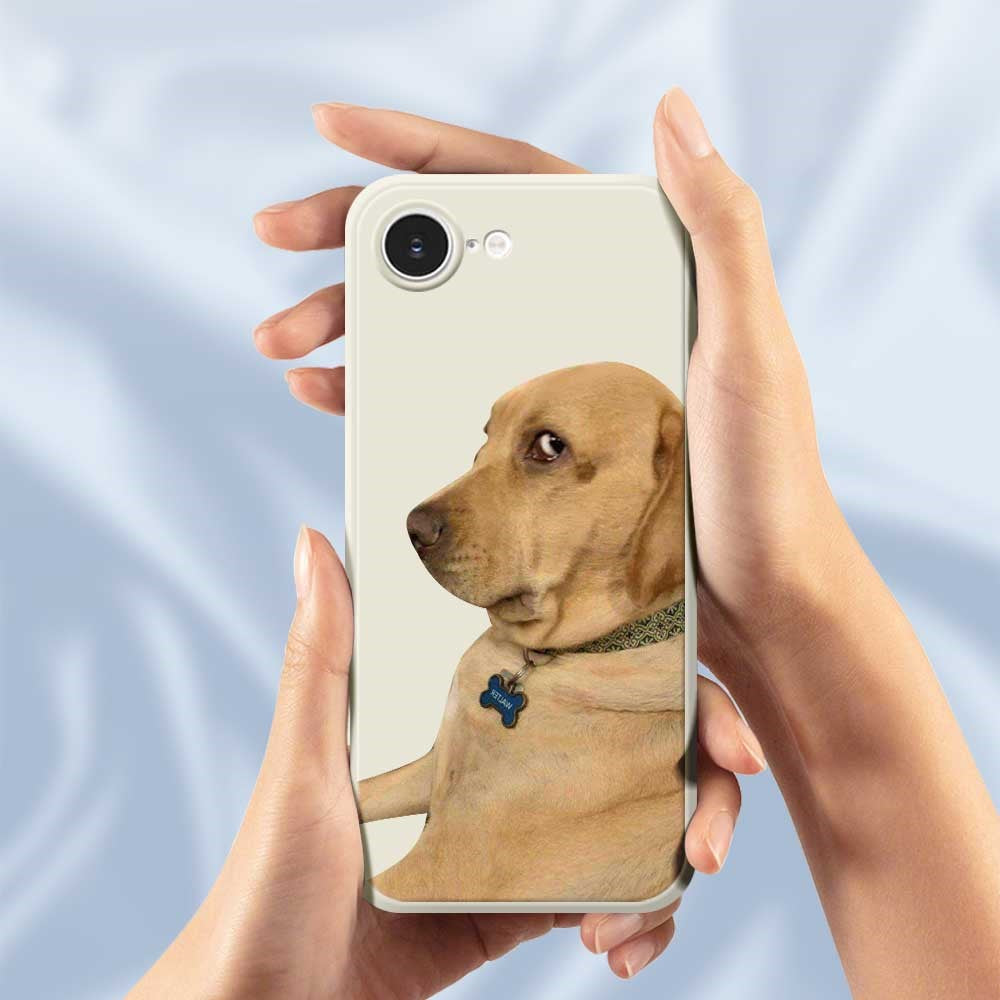 For iPhone 17th / 16th Case Yellow Dog Pattern Printing Straight Edge TPU Phone Back Cover
