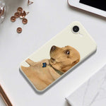 For iPhone 17th / 16th Case Yellow Dog Pattern Printing Straight Edge TPU Phone Back Cover