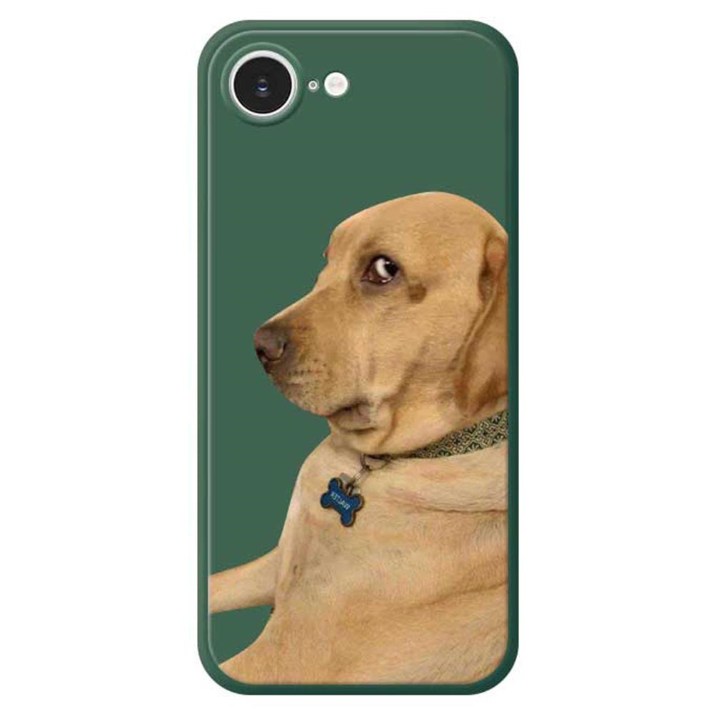 For iPhone 17th / 16th Case Yellow Dog Pattern Printing Straight Edge TPU Phone Back Cover