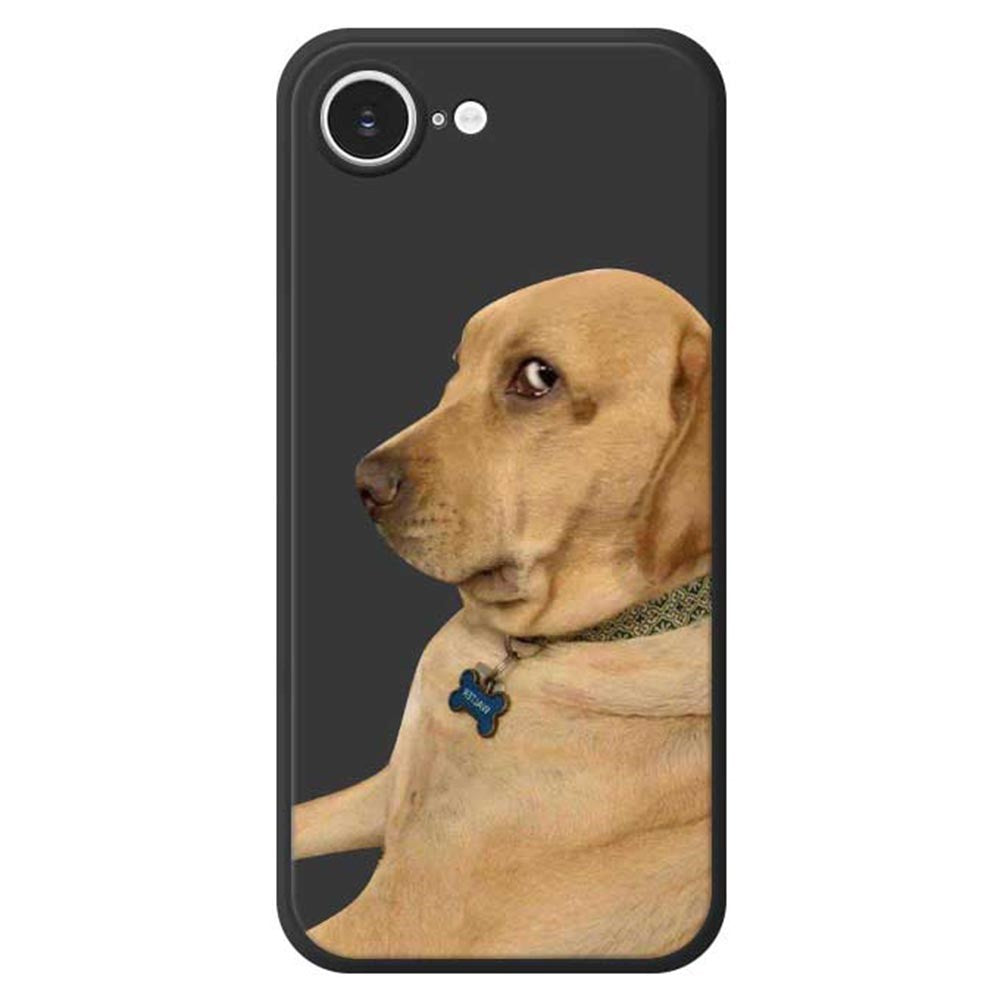 For iPhone 17th / 16th Case Yellow Dog Pattern Printing Straight Edge TPU Phone Back Cover
