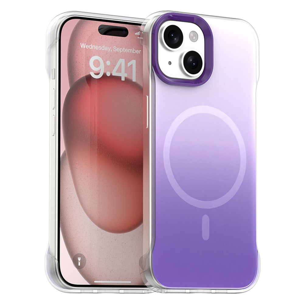 Til iPhone 15 Plus / 14 Plus Magnetisk Cover Gradient Design Kantløs IMD TPU + PC + PET Telefoncover