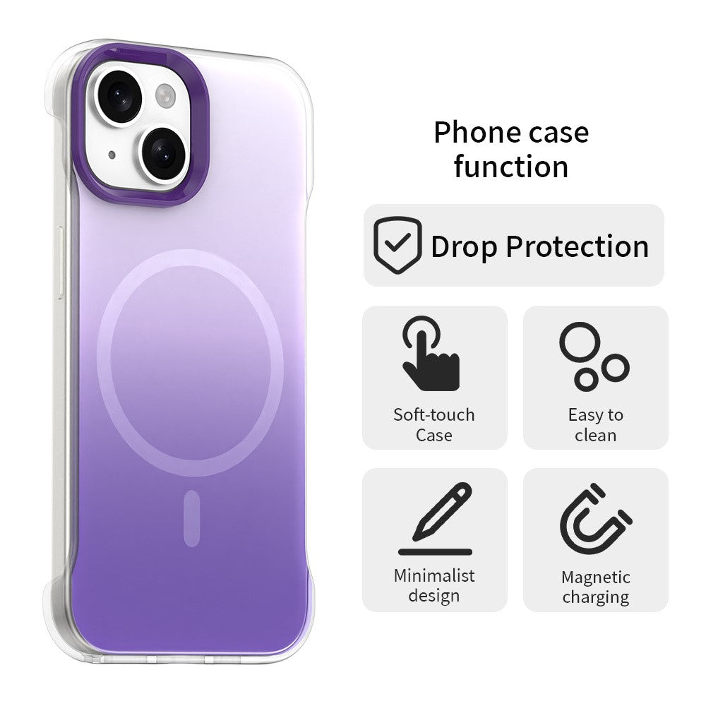Til iPhone 15 Plus / 14 Plus Magnetisk Cover Gradient Design Kantløs IMD TPU + PC + PET Telefoncover
