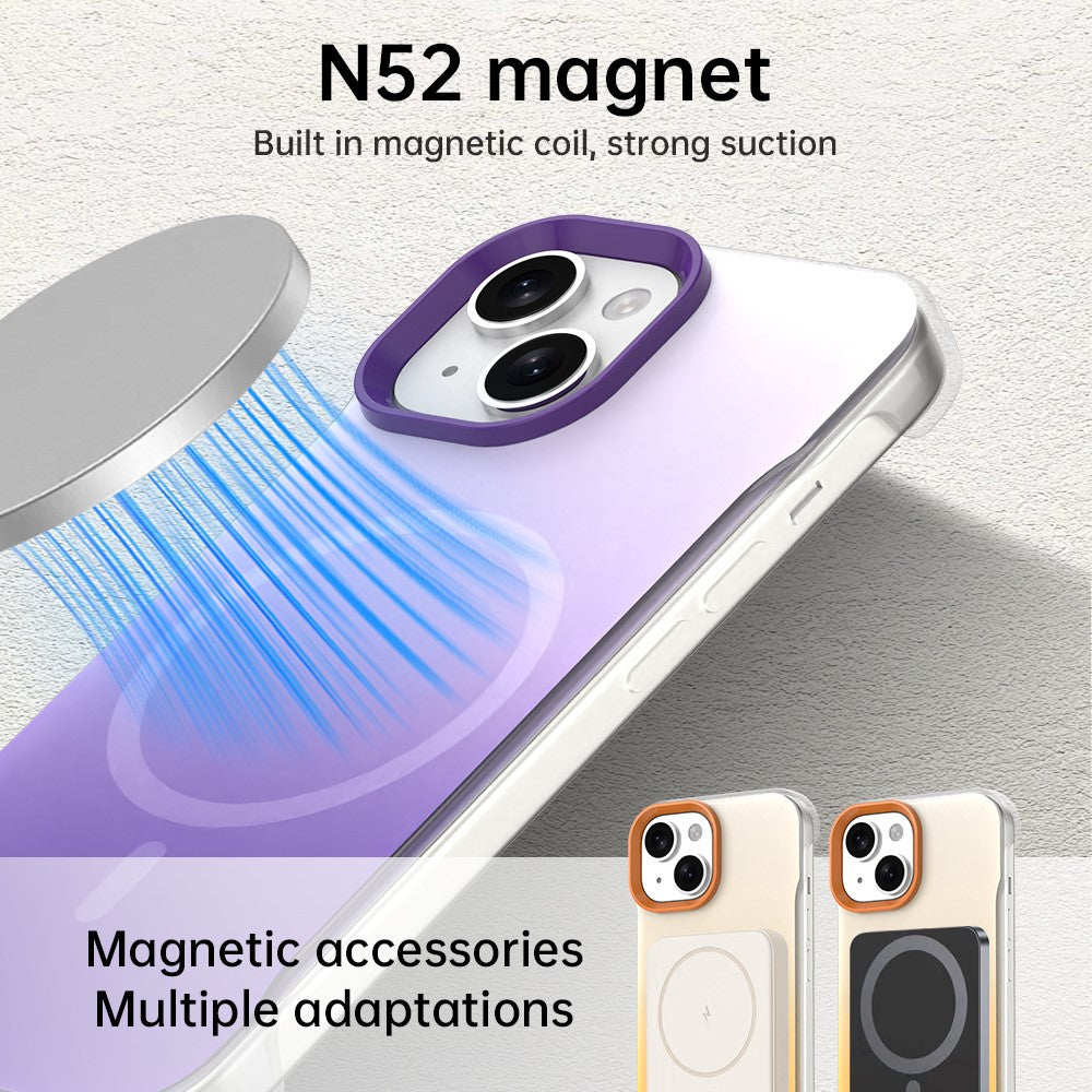 Til iPhone 15 Plus / 14 Plus Magnetisk Cover Gradient Design Kantløs IMD TPU + PC + PET Telefoncover