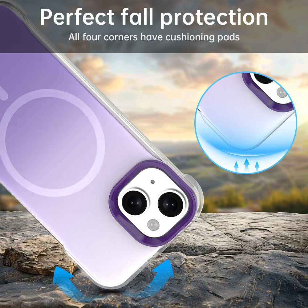 Til iPhone 15 Plus / 14 Plus Magnetisk Cover Gradient Design Kantløs IMD TPU + PC + PET Telefoncover