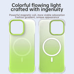 For iPhone 14 Pro Magnetic Case Gradient Design Borderless IMD TPU + PC + PET Phone Cover