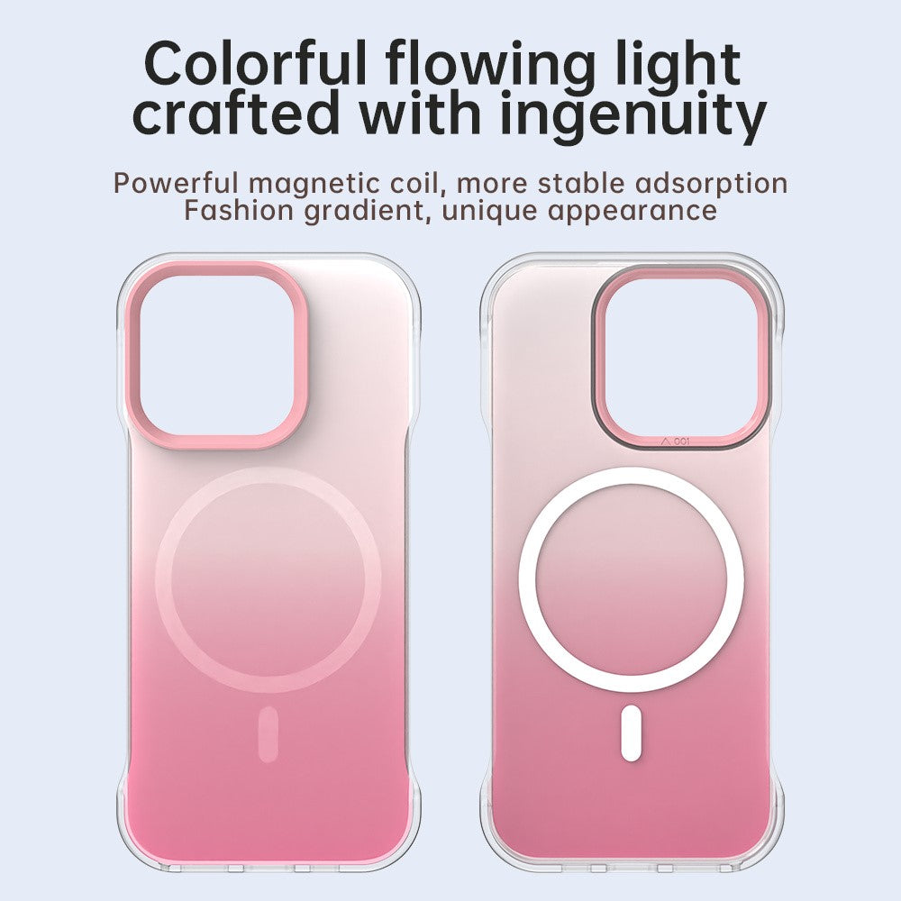 For iPhone 16 Pro Magnetic Case Gradient Design Borderless IMD TPU + PC + PET Phone Cover