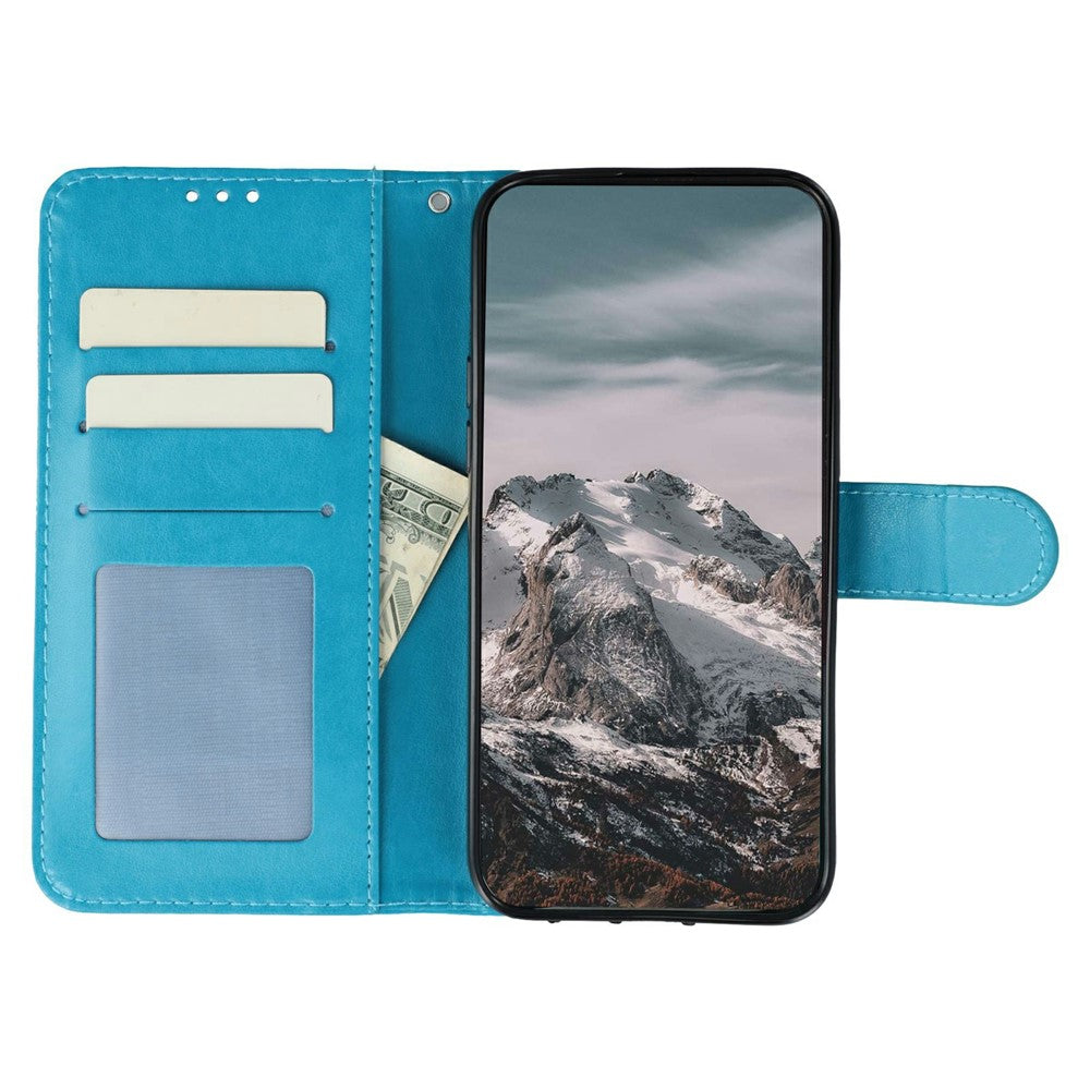 Til Samsung Galaxy A06s Etui med Rhinstensdekoration, PU-læder med Mandala-præget Design Telefoncover med Håndledsrem