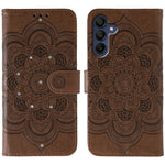 Til Samsung Galaxy A06s Etui med Rhinstensdekoration, PU-læder med Mandala-præget Design Telefoncover med Håndledsrem