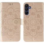 Til Samsung Galaxy A06s Etui med Rhinstensdekoration, PU-læder med Mandala-præget Design Telefoncover med Håndledsrem