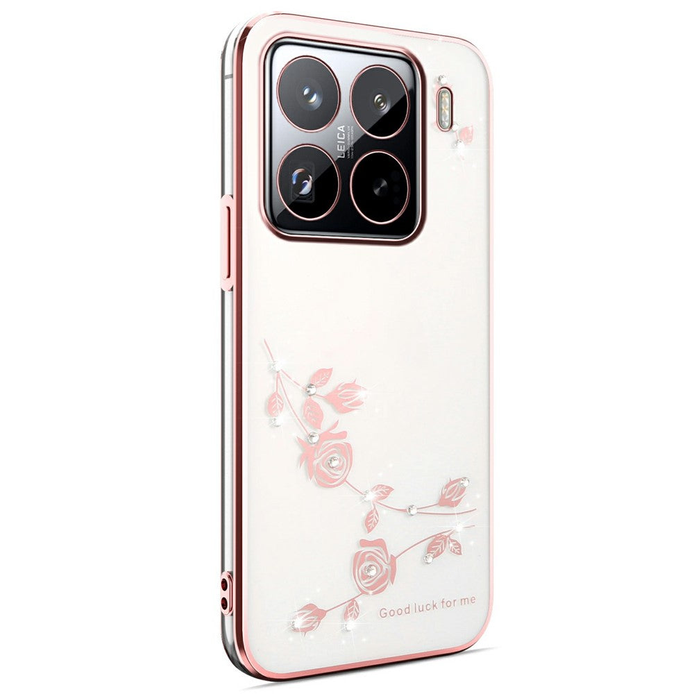 KADEM For Xiaomi 15S Pro Case Flower Rhinestone Decor TPU Phone Cover