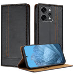 Oppo Reno14 Pro 5G (Kina) / Oppo Reno14 Pro 5G (Global) fodral L-format rutmönster läderstativ mobilskal med korthållare