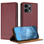Oppo Reno14 Pro 5G (Kina) / Oppo Reno14 Pro 5G (Global) fodral L-format rutmönster läderstativ mobilskal med korthållare