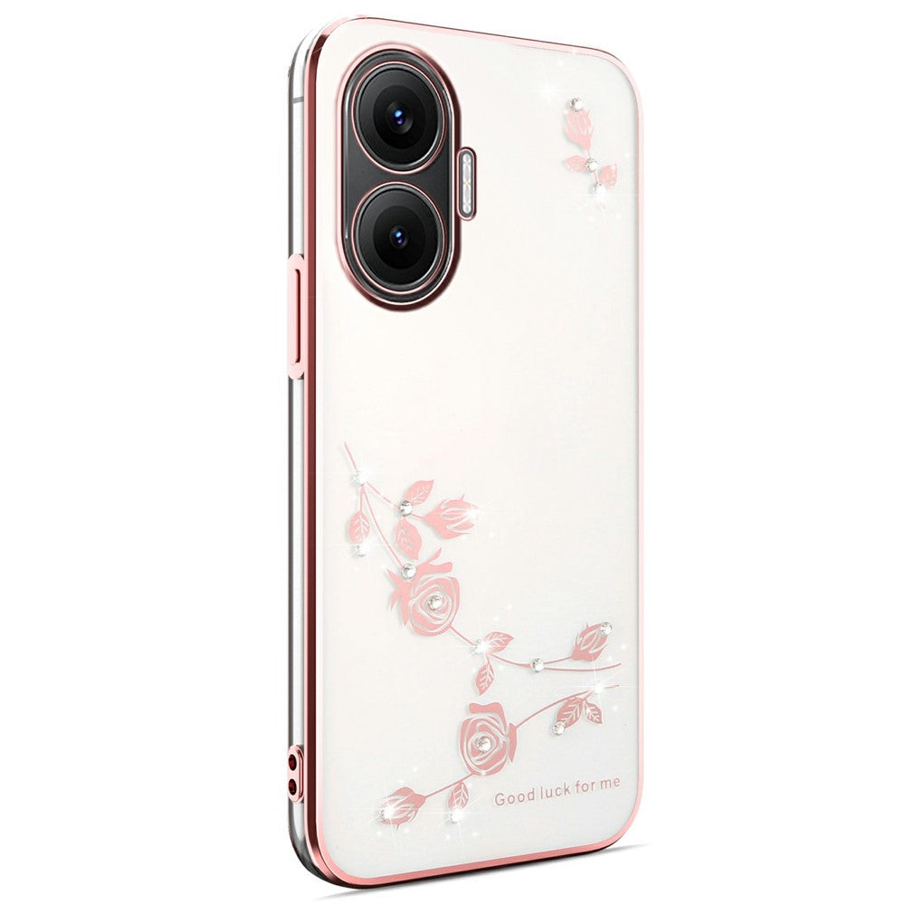 KADEM För Xiaomi Redmi Turbo 4 Pro 5G / Poco F7 5G Skal Blomma Strass Dekor TPU mobilskal