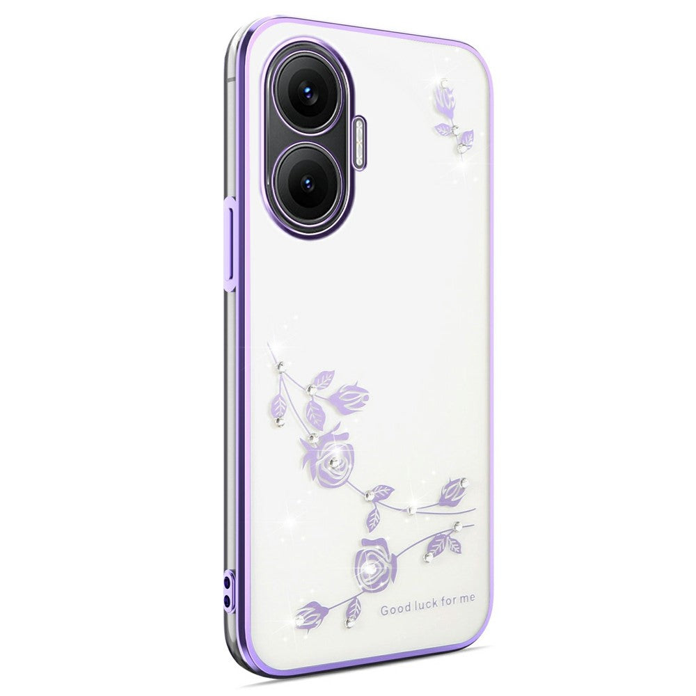 KADEM För Xiaomi Redmi Turbo 4 Pro 5G / Poco F7 5G Skal Blomma Strass Dekor TPU mobilskal