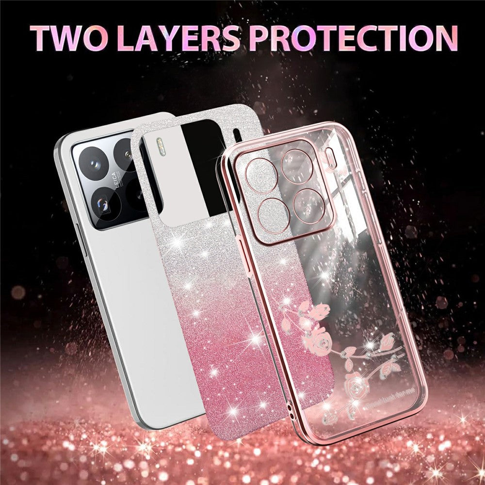 KADEM För Xiaomi 15S Pro Skal Blomma TPU Flexibelt Gradient mobilskal
