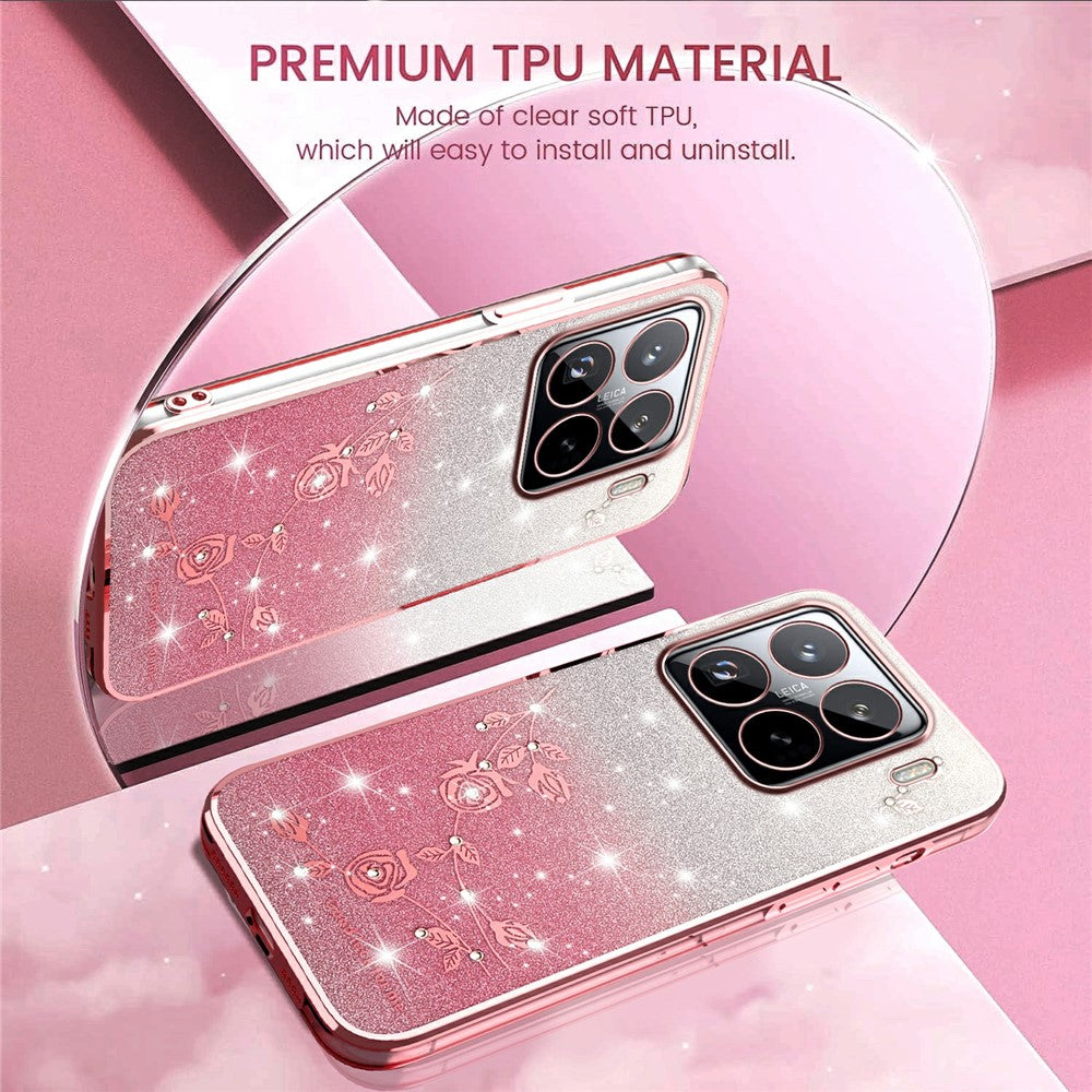 KADEM För Xiaomi 15S Pro Skal Blomma TPU Flexibelt Gradient mobilskal
