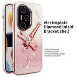 KADEM For Honor 400 Pro 5G (Global) Cover Guldsmed Ben TPU Blomster Glitter Telefoncover